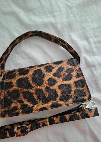 Leopar Desenli Deri Kadın Çanta - Görsel 2