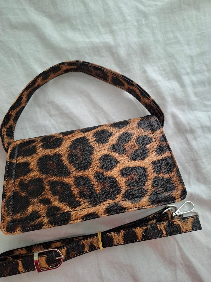 Leopar Desenli Deri Kadın Çanta - Görsel 2