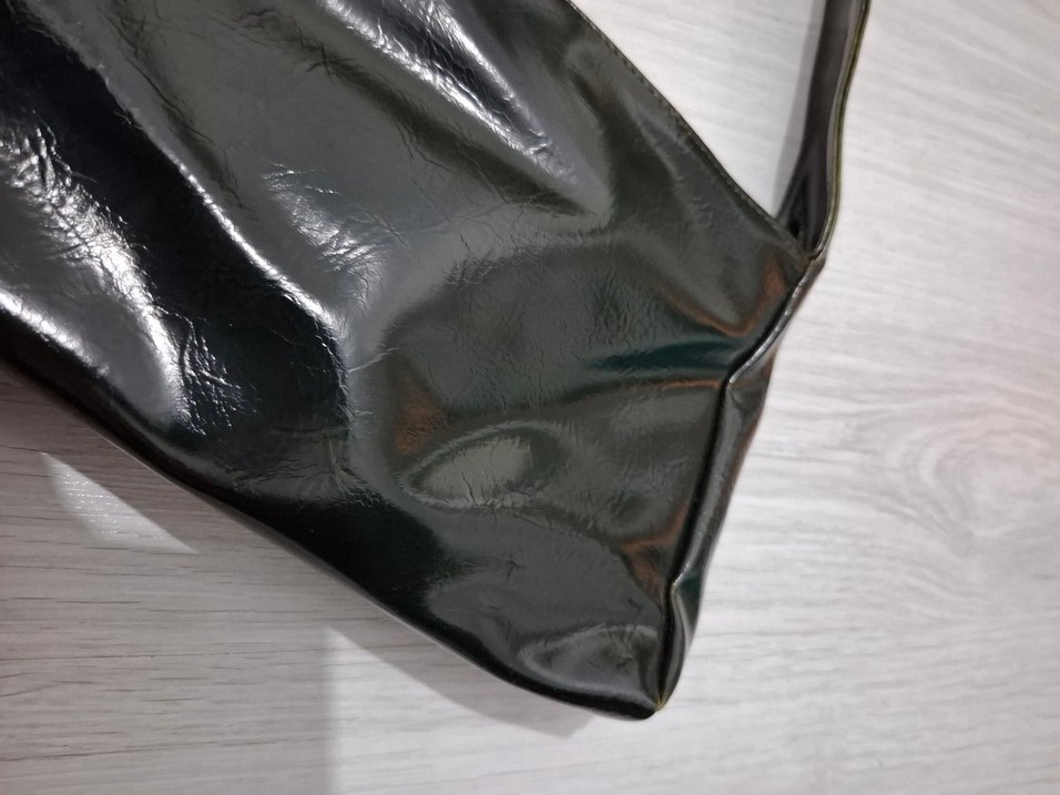 Haki-Siyah Deri Kadın Çanta - Görsel 4