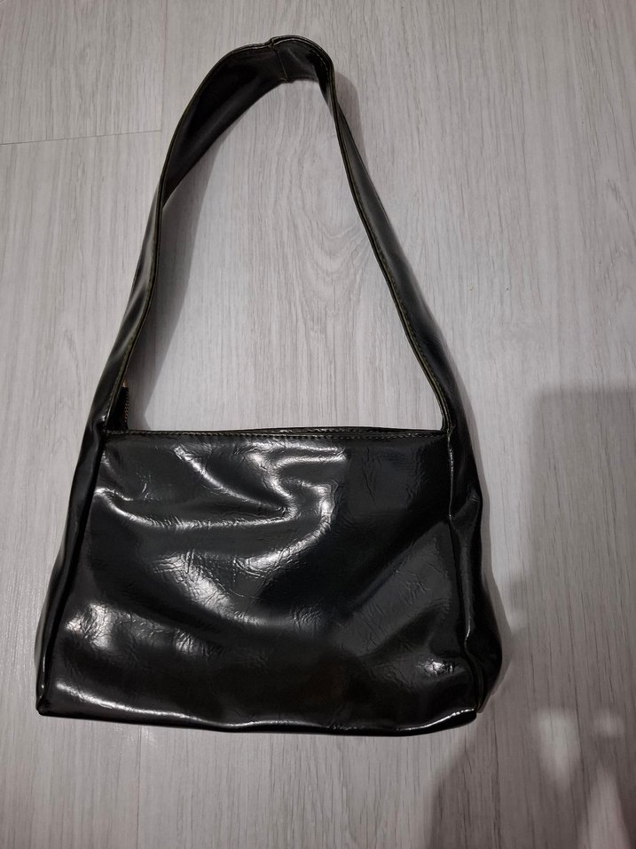 Haki-Siyah Deri Kadın Çanta - Görsel 3