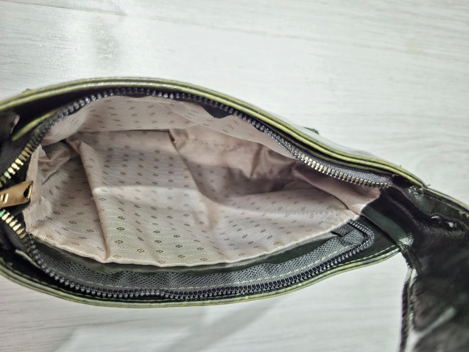 Haki-Siyah Deri Kadın Çanta - Görsel 2