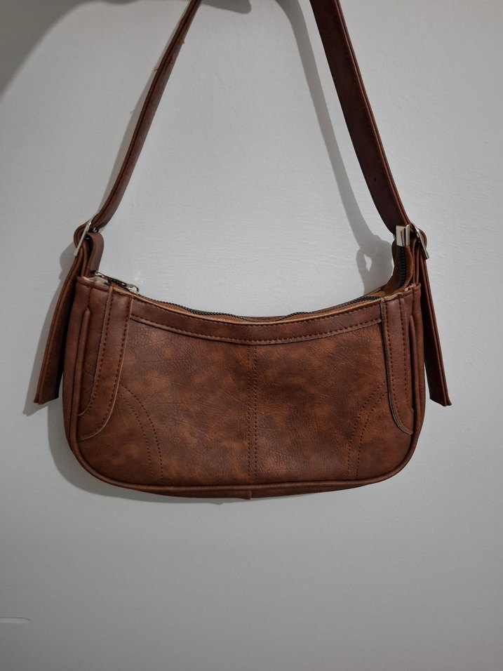 Kahverengi Deri Kadın Çanta - Görsel 5