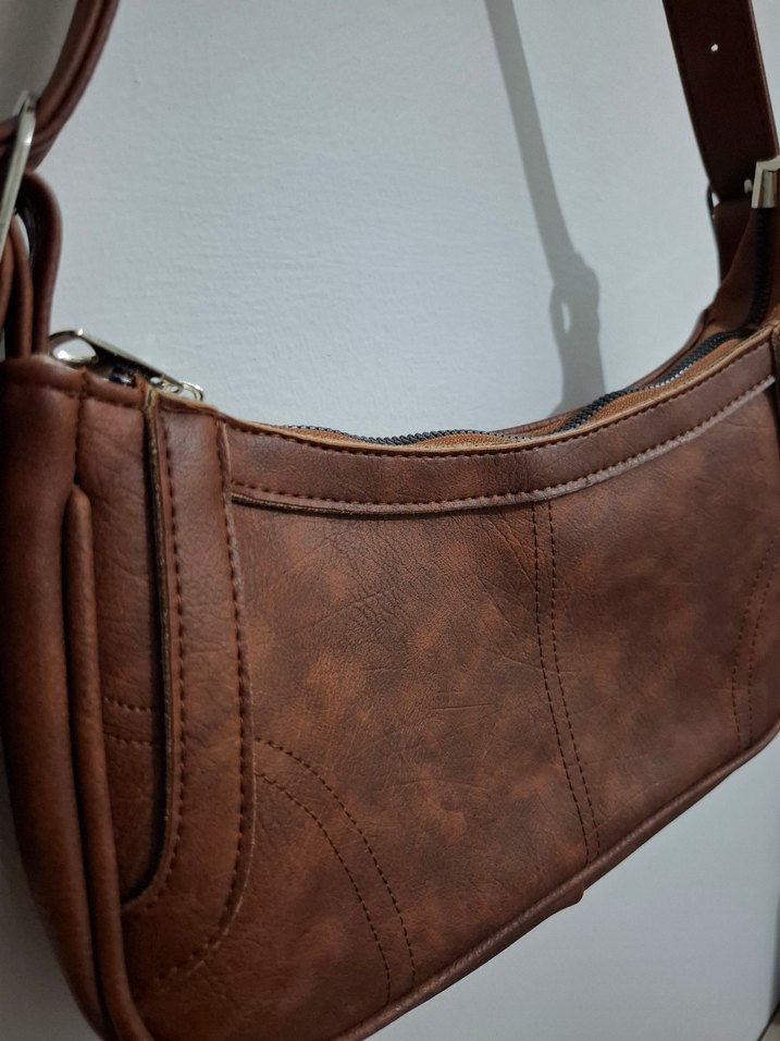 Kahverengi Deri Kadın Çanta - Görsel 3