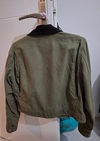 kadife yaka haki ceket - Görsel 2