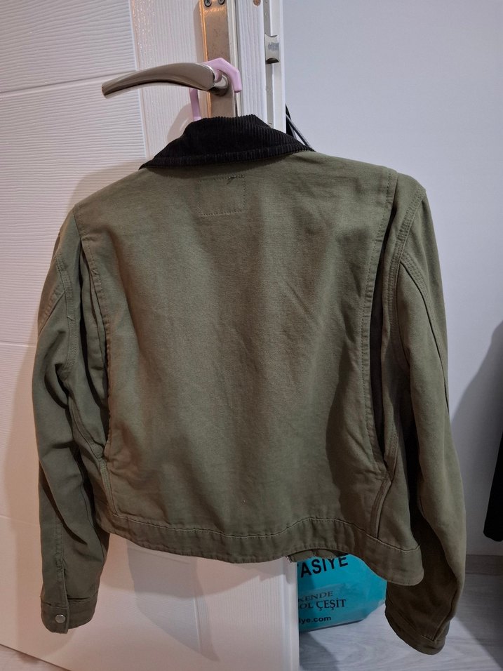 kadife yaka haki ceket - Görsel 2