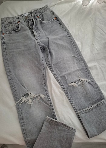 Gri Kadın Denim Kot Pantolon