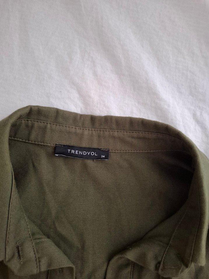 Düğmeli Keten Kadın Gömlek - Görsel 2