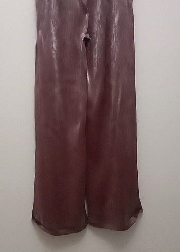 38 Beden Bordo Uzun Kadın Saten Pantolon