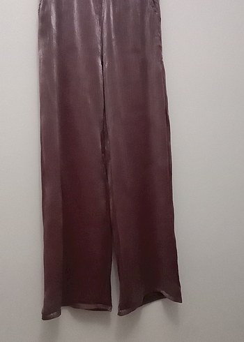 LC Waikiki Bordo Uzun Kadın Saten Pantolon