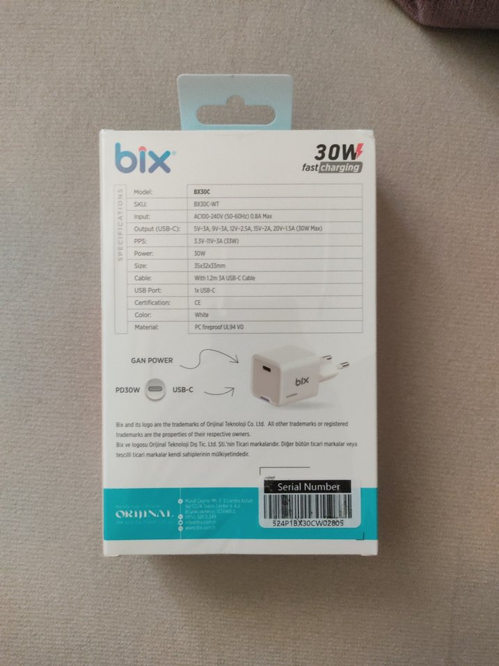 !! ACİL SATILIK !! Bix Şarj Adaptörü ve kablosu set - Görsel 3