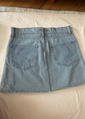 Diğer Düğmeli Mavi Denim Mini Etek