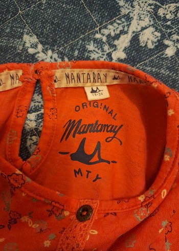 Turuncu Çiçekli Uzun Kollu Bohem Kız Elbisesi - Görsel 2