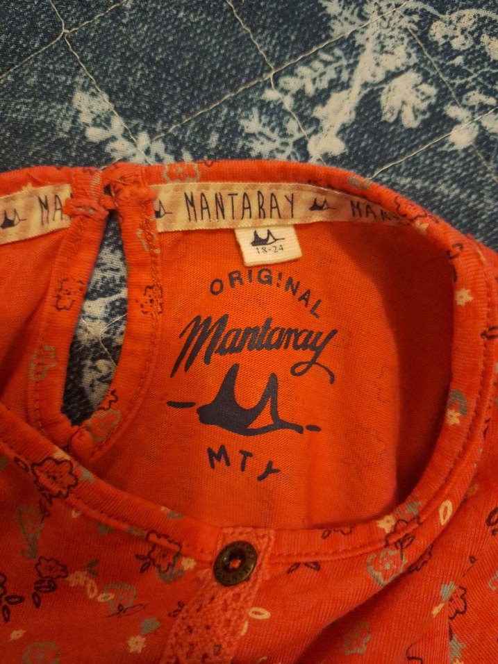 Turuncu Çiçekli Uzun Kollu Bohem Kız Elbisesi - Görsel 2