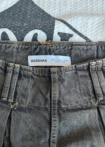 Bershka Bershka Kahverengi Denim Pilili Midi Etek