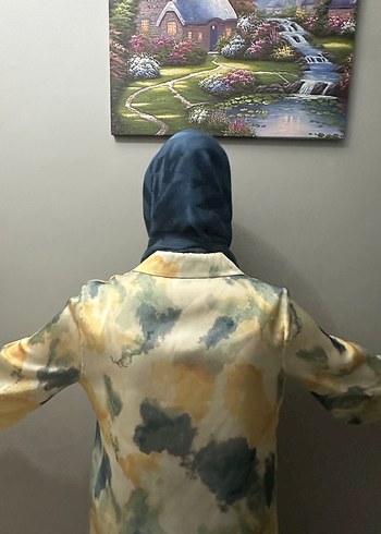 40 Beden Kadın Camel Renkli Saten gömlek