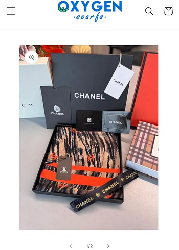 Chanel Siyah Baskılı Mini Kadın Fular
