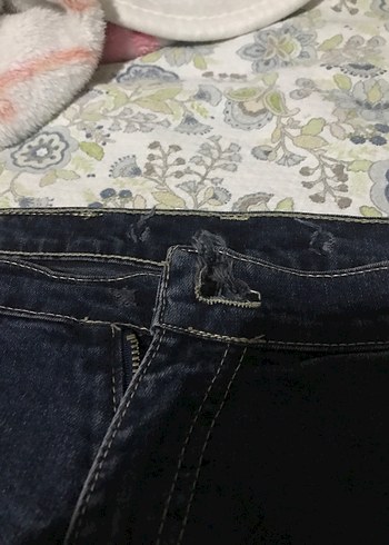 Kadın LacivertYumuşak Bilek Boy Denim Pantolon