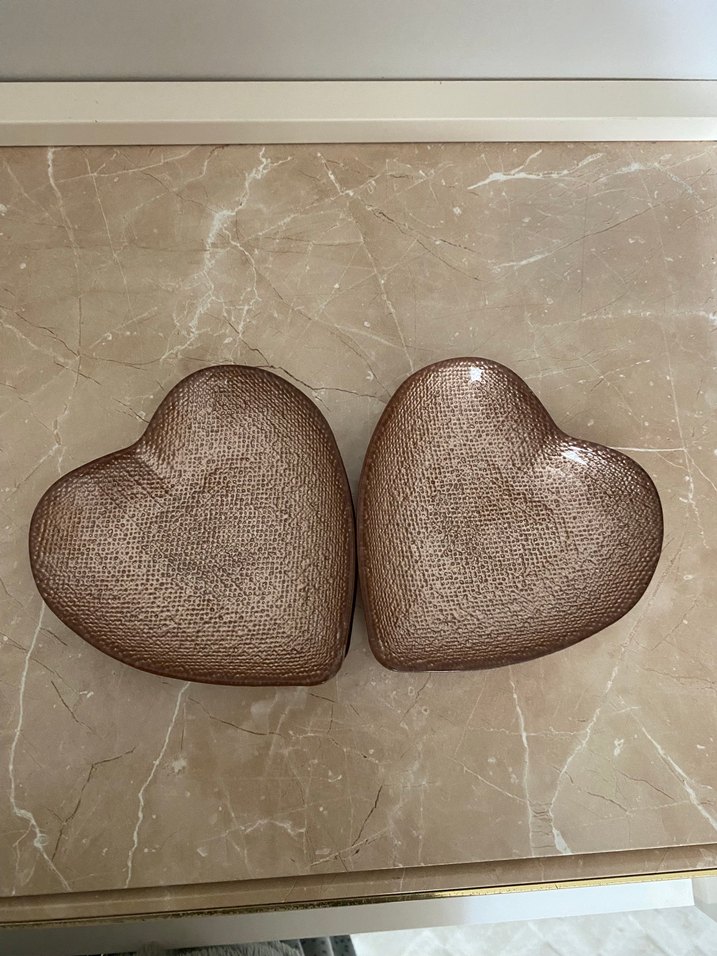 Kalp şeklinde kahverengi çerezlik 4lü - Görsel 2