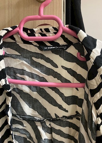 Zebra Desenli Uzun Kollu Kadın Gömlek - Görsel 2