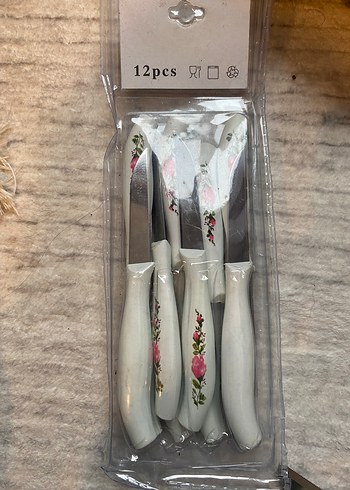 Çiçek Desenli 12 Parça Meyve Bıçağı Seti - Görsel 2