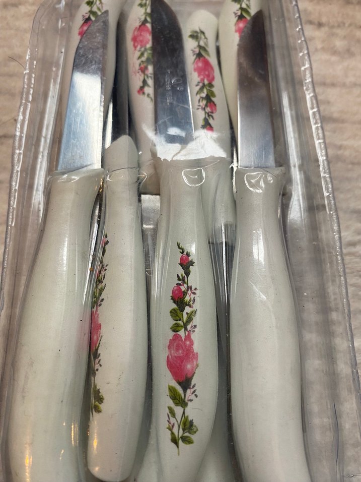 Çiçek Desenli 12 Parça Meyve Bıçağı Seti - Görsel 3