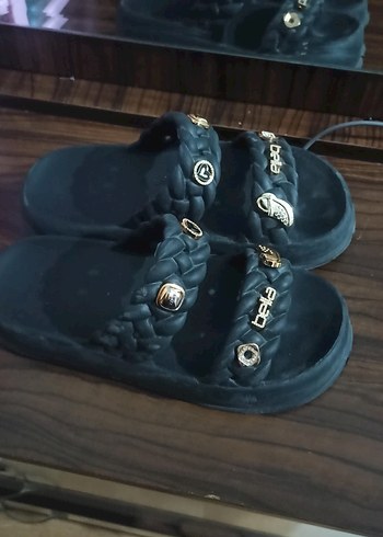 Siyah Yılan Desenli Platform Topuklu Kadın Terlik