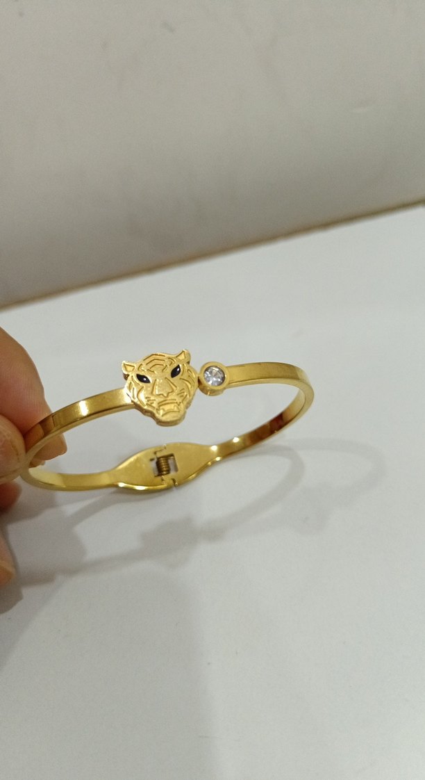 Altın Renkli Leopar Desenli Kadın Bileklik kararmaz - Görsel 2