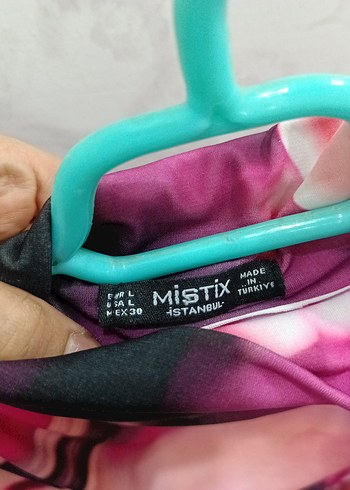 Pembe Yüksek Yakalı Uzun Kollu Drapeli Bluz - Görsel 6