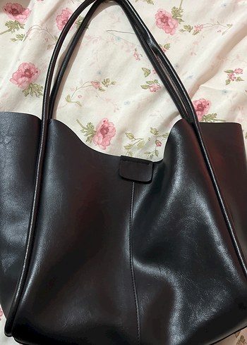 Zara Klasik Siyah Deri Kadın Çanta