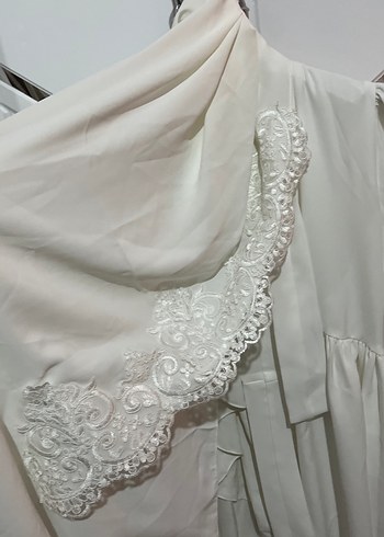 Uzun Beyaz Emzirme Sabahlığı - Görsel 9