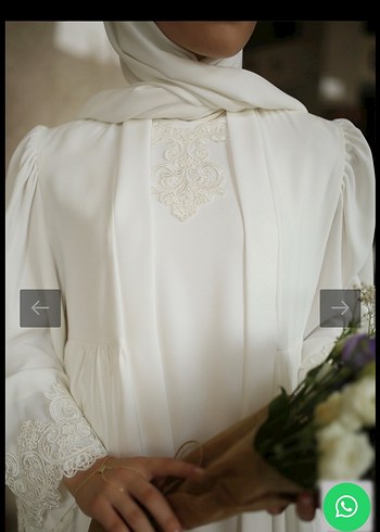 Uzun Beyaz Emzirme Sabahlığı - Görsel 3