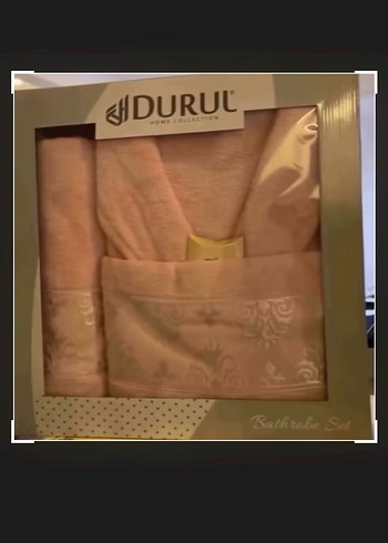 Beden beyaz Renk Beyaz Baskılı Pamuklu Bornoz ve Havlu Seti
