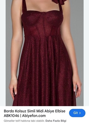 Bordo Simli Uzun Abiye Elbise - Görsel 12