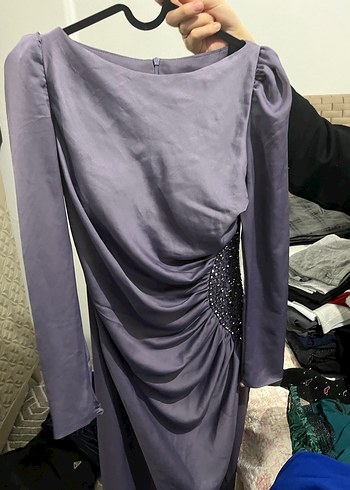 Uzun Mor Bohem Kadın Elbise - Görsel 5