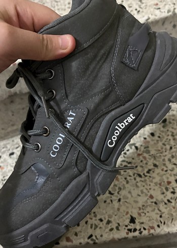 Gri Erkek Spor Ayakkabı Bağcıkları - Görsel 2