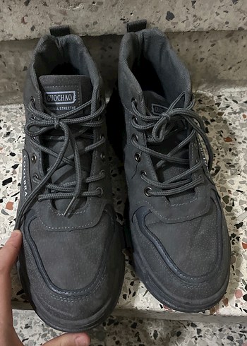 Gri Erkek Spor Ayakkabı Bağcıkları - Görsel 8