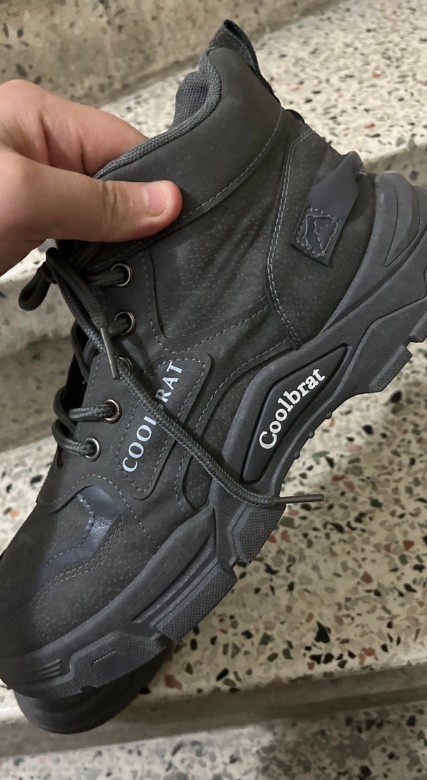 Gri Erkek Spor Ayakkabı Bağcıkları - Görsel 3