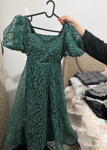 Drapeli Kolsuz Midi Mavi Elbise - Görsel 10