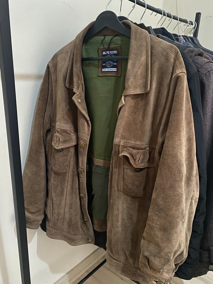 Van Johnson Vintage Gerçek Deri Ceket - Görsel 2