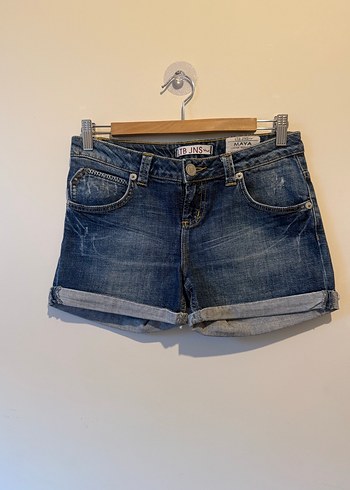 Kadın Koyu Mavi Salaş Mini Denim Şort