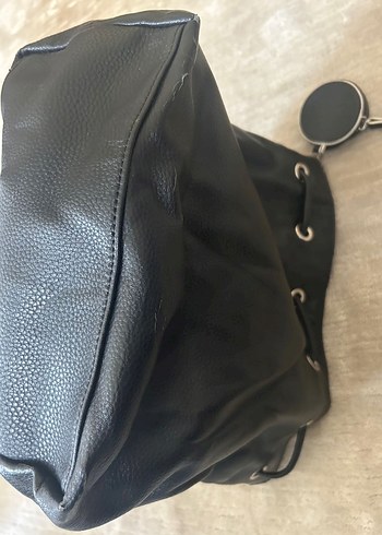 Beden Siyah Parlak Deri Biker Kadın Çanta