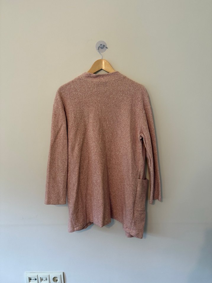 Pudra Midi Kadın Yün Hırka - Görsel 3