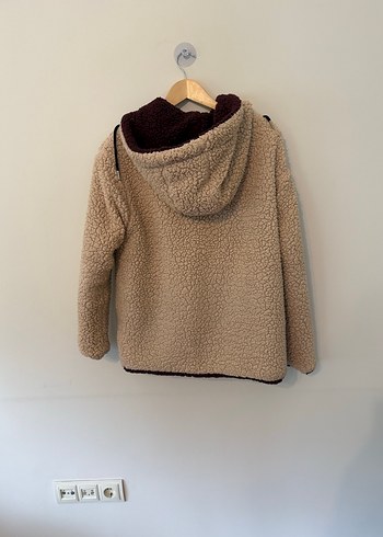 Bordo Kapüşonlu Fermuarlı Kadın Ceket - Görsel 6