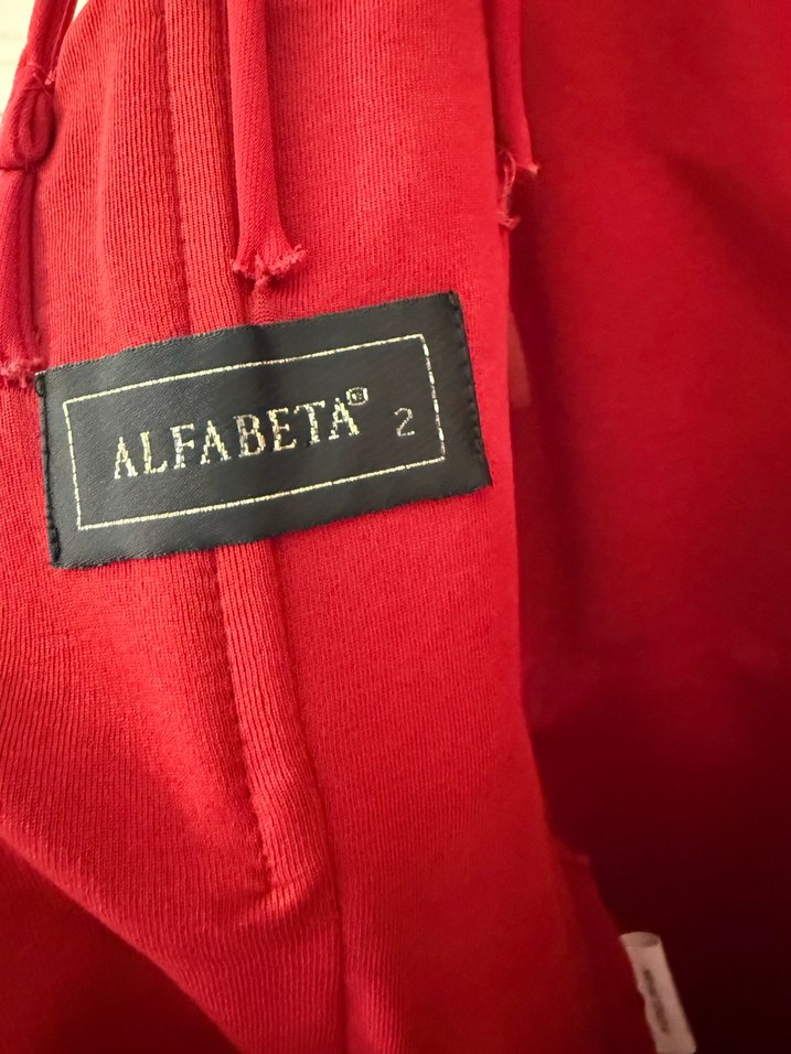 Kırmızı Drapeli Mini V Yaka Abiye Elbise - Görsel 3