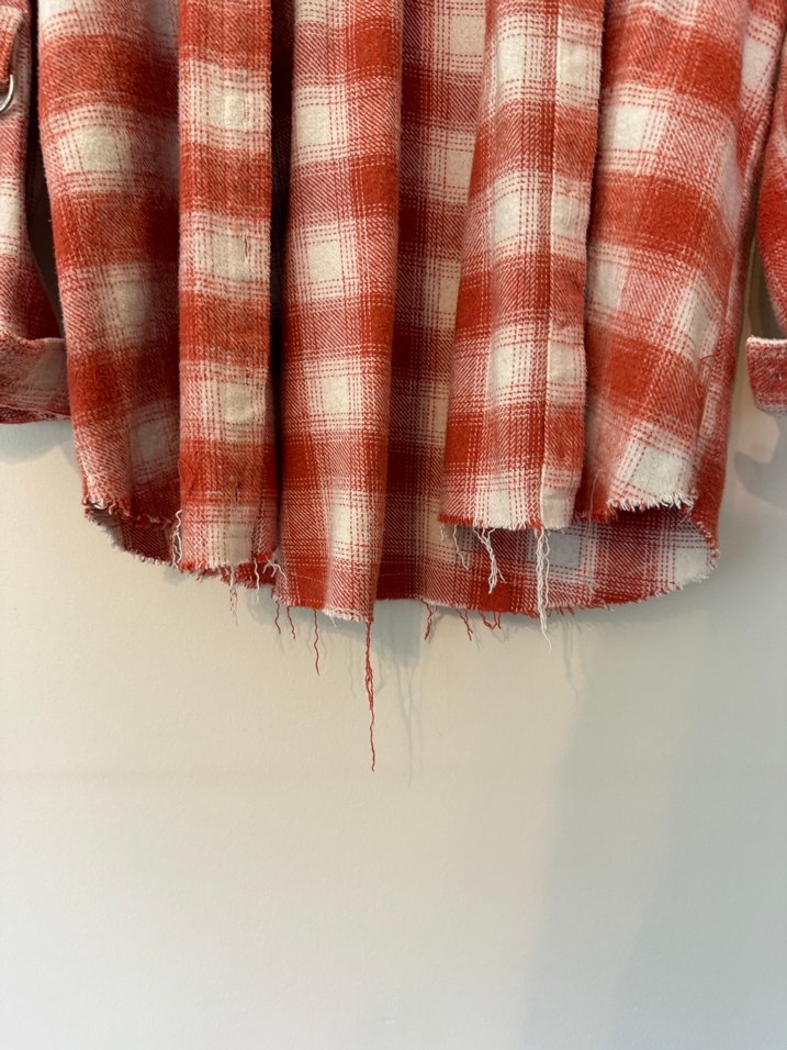 Kadın Kırmızı Pamuklu Oduncu Gömlek - Görsel 4