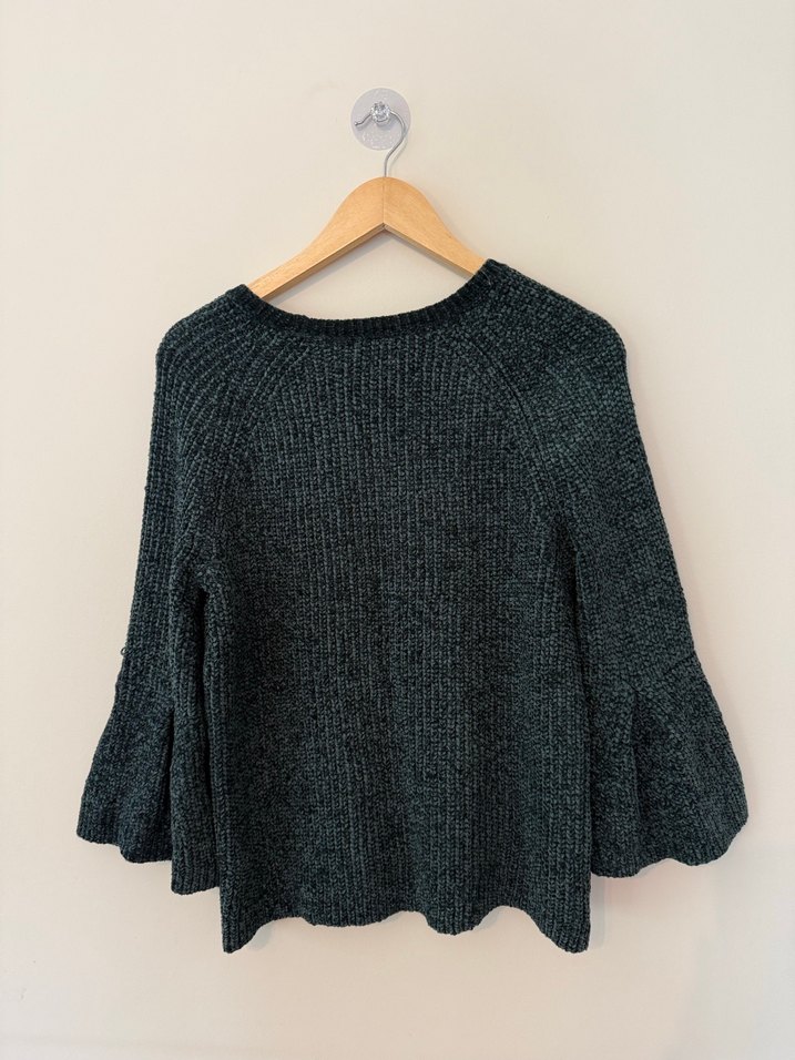 Yeşil Bohem Salaş Örgü Kadın Kazak - Görsel 3