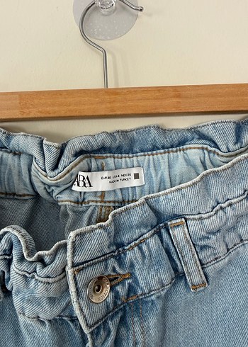 36 Beden Beli Kemerli Mavi Kadın Denim Pantolon
