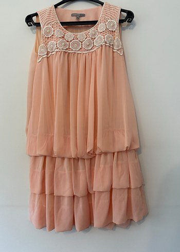 Pembe Nakışlı Bohem Mini Elbise - Görsel 4