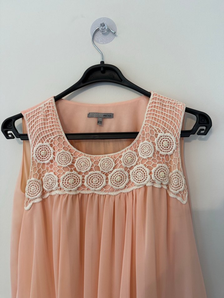 Pembe Nakışlı Bohem Mini Elbise - Görsel 3