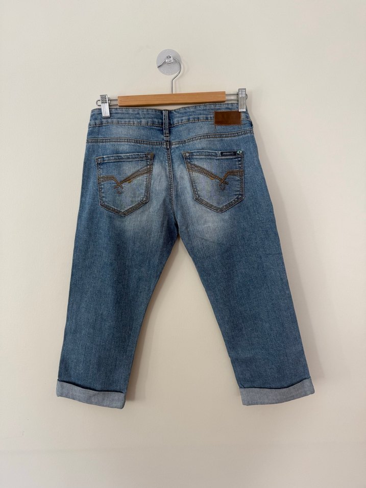 Mavi Midi Boy Kadın Kot Pantolon - Görsel 3